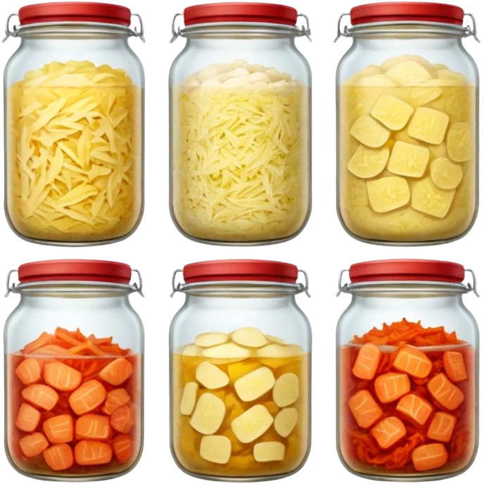 sauerkraut and kimchi in jars emoji