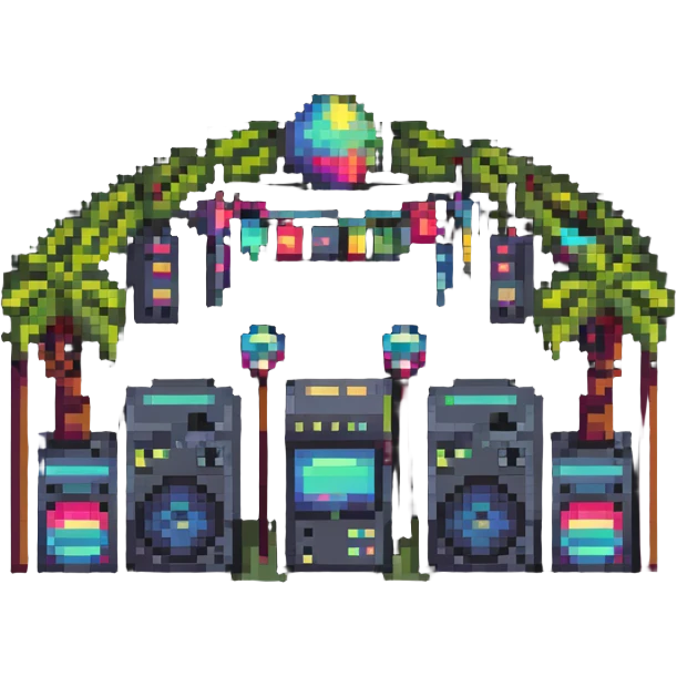 indie music festival with multiple artists emoji