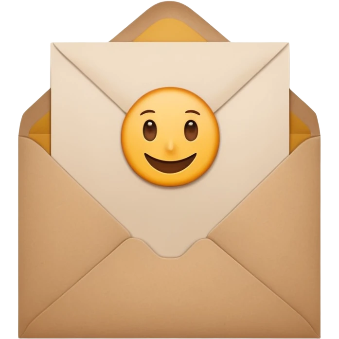 blank greeting card open with brown envelope next to it emoji