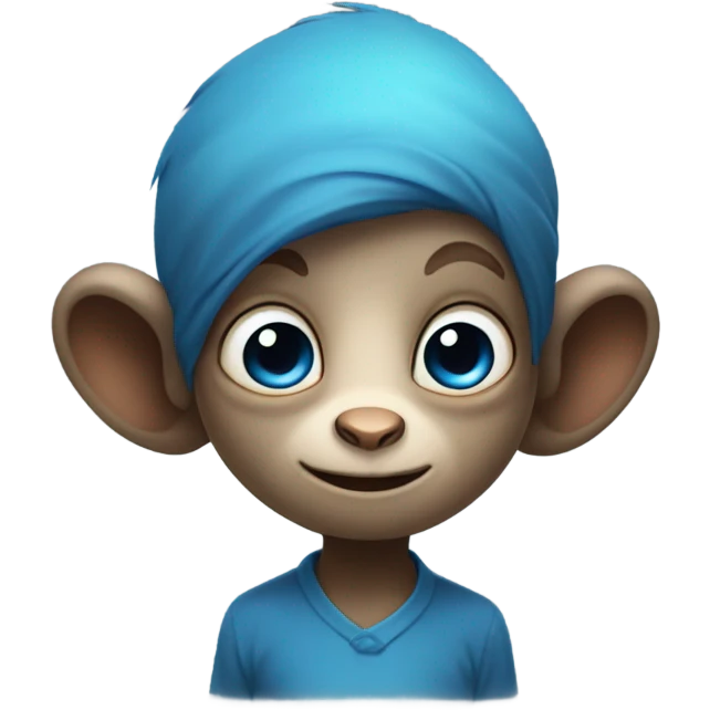 Blue eyed, tiny fairy bird monkey emoji