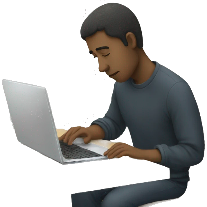 sad person with laptop emoji