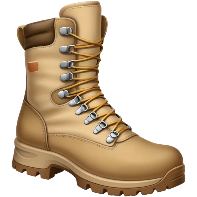 military beige hiking boots emoji