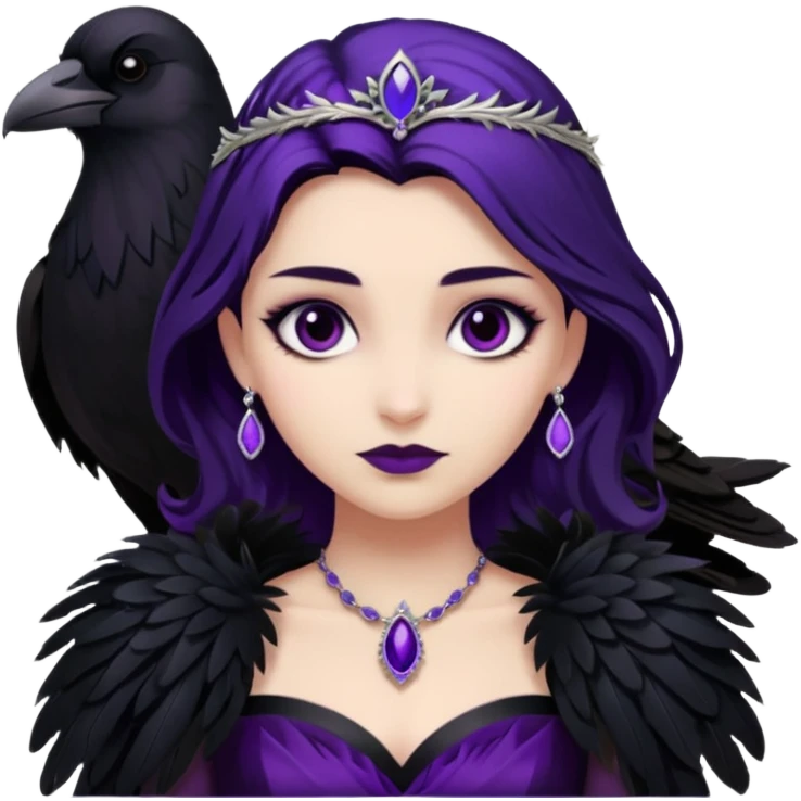 Raven Princess – feather brooch + plum blackgown,Shadow Princesses. emoji