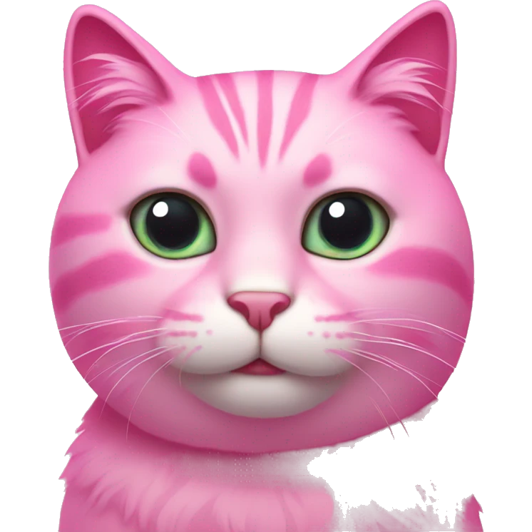 Pink cat with glittery eyes emoji