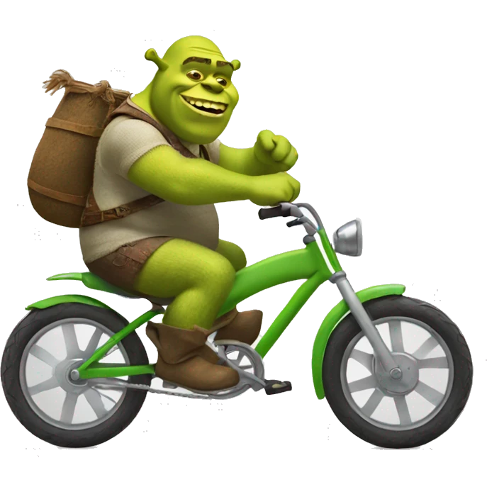 Shrek riding a bike emoji