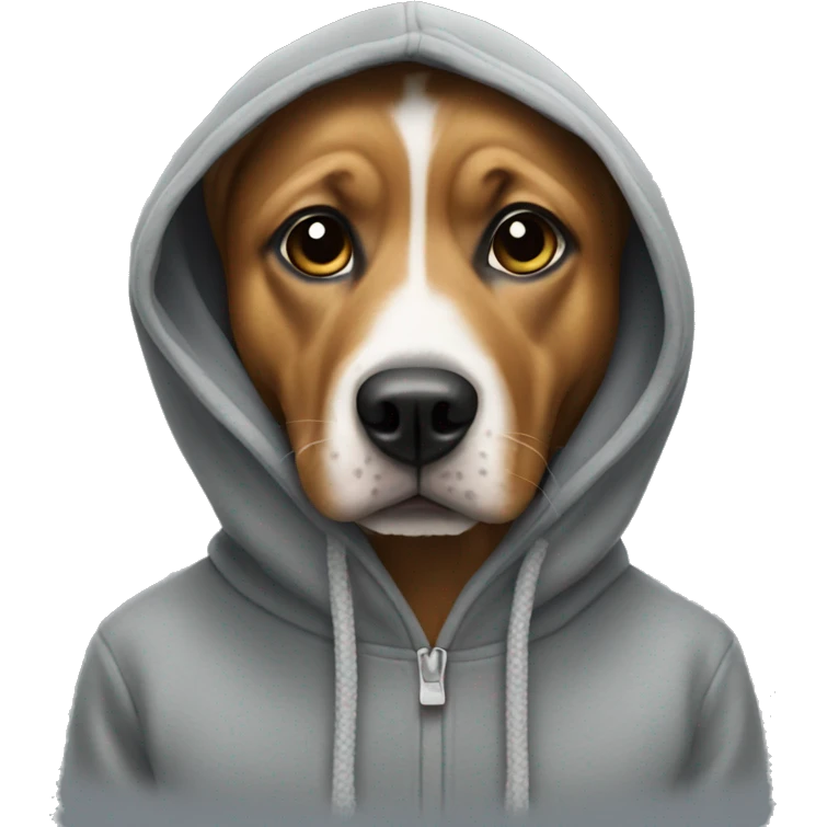 Dog wearing hoodie emoji