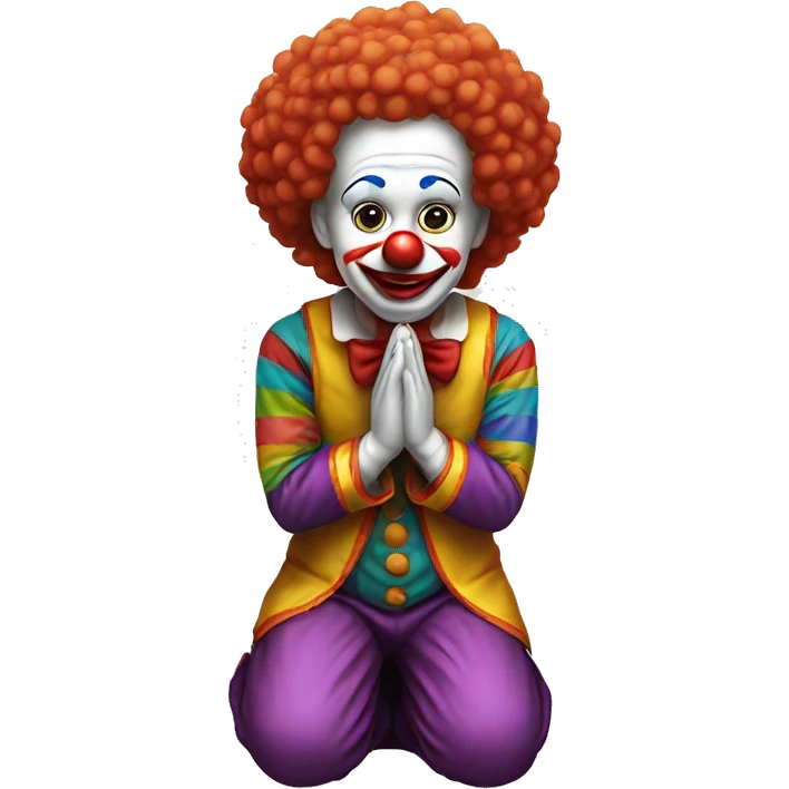 Clown kneeling down praying  emoji