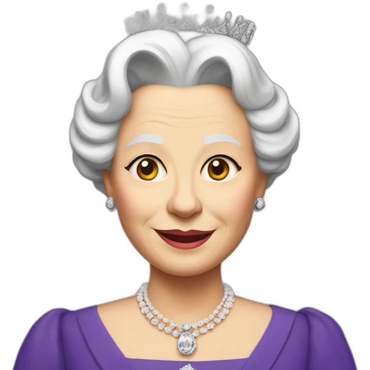 Queen elizabeth half body emoji