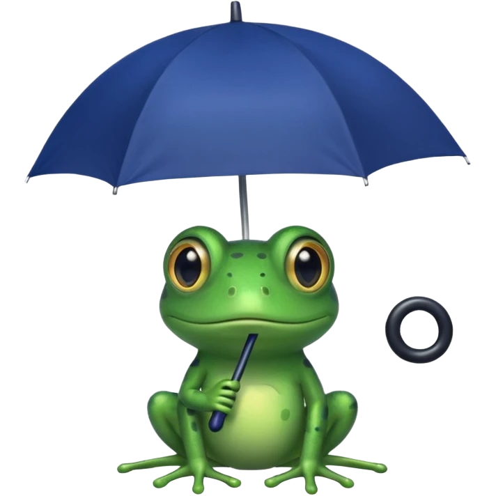 Frog with dark blue umbrella emoji