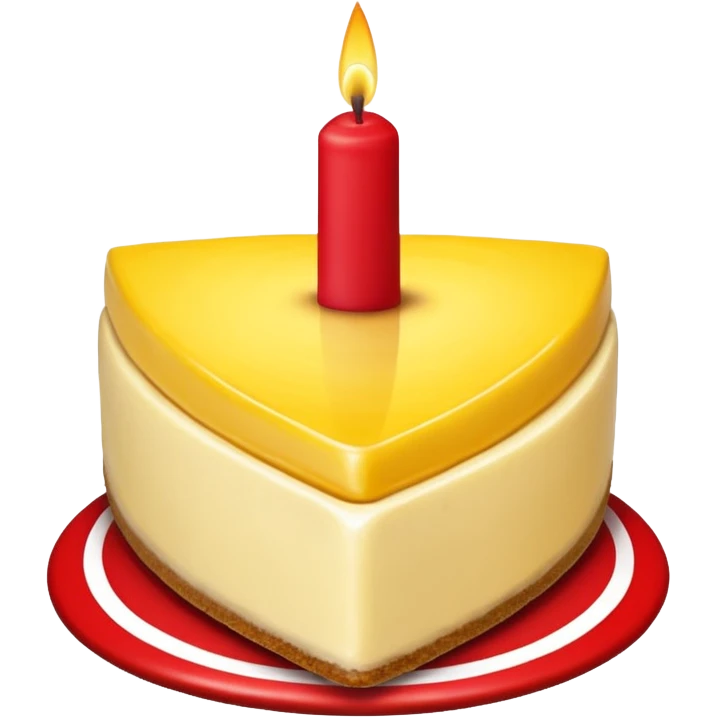 triangle lemon cheesecake on red birthday candle emoji