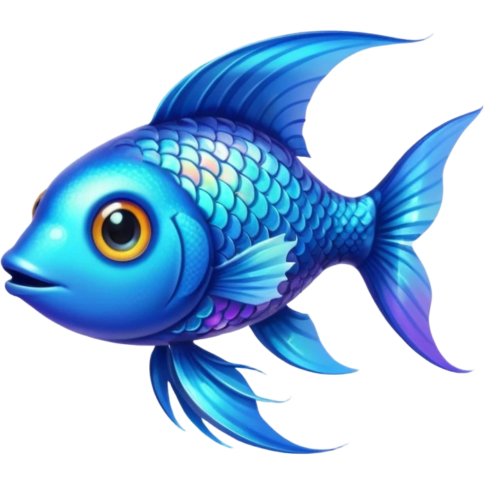 Adorable fish with large sparkling eyes and long flowing fins. emoji