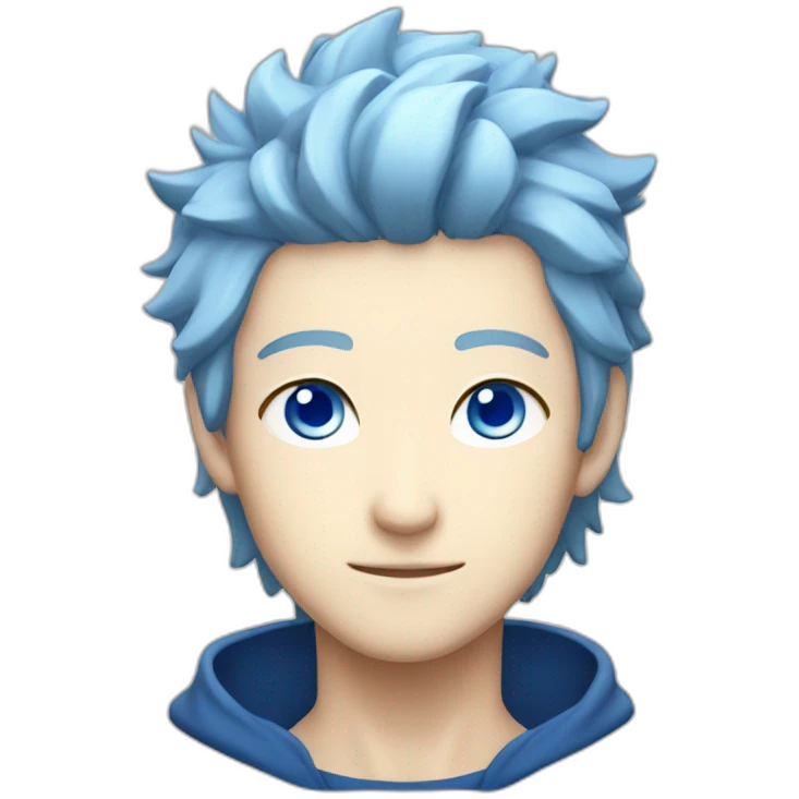 Satoru Gojo with blue eyes and blue hairs emoji