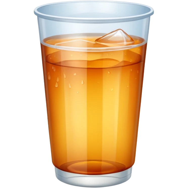 Soft drink in plastic cup (like Starbucks Cup), no logo, half circle shape closed top. emoji