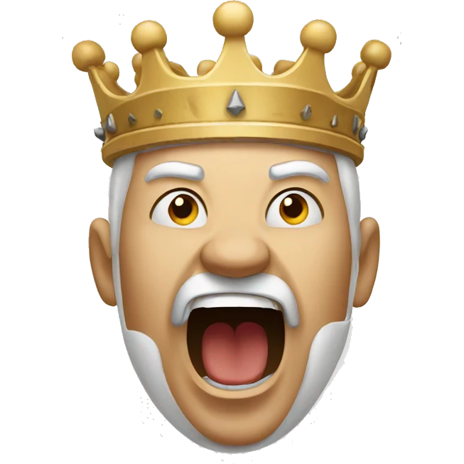 yelling white king emoji