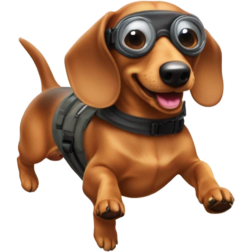 dachshund skydiving emoji