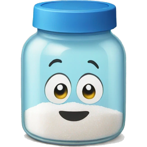 Salt in jars with blue lids emoji
