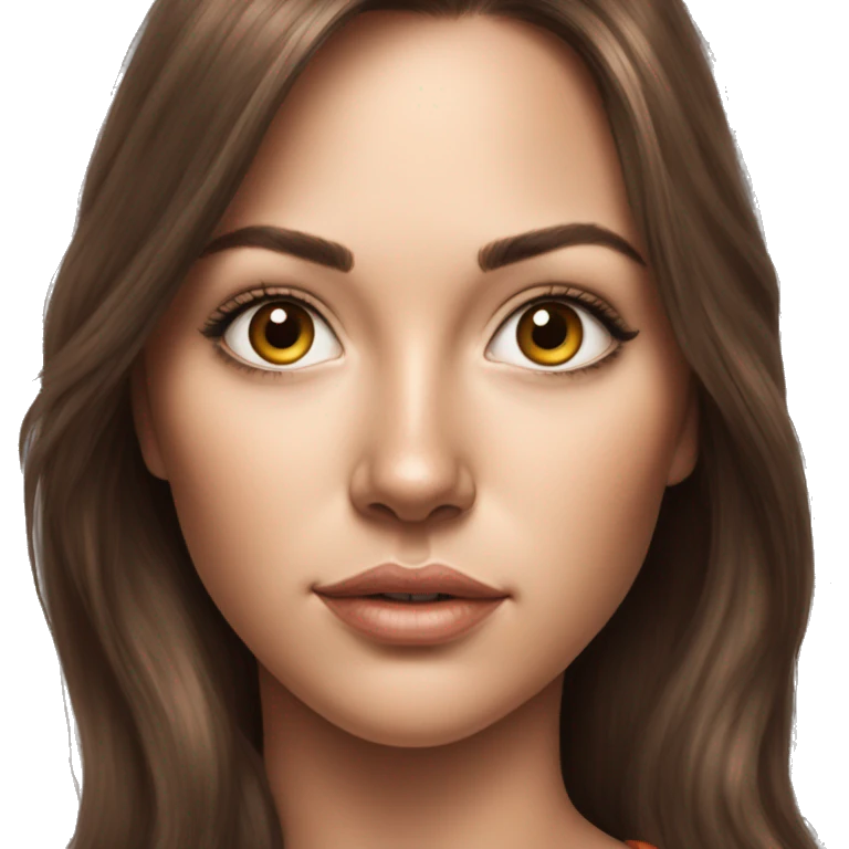 Hyperrealistic pencil drawing of a sporty sexy girl with brown hair looking pensive emoji