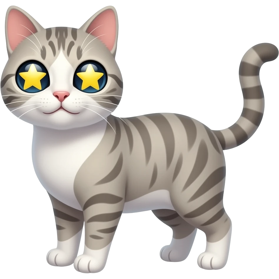 Gato emoji con ojos de estreya emoji