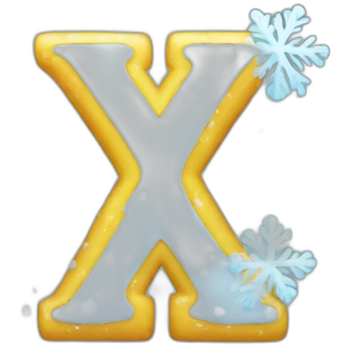 The letter X with snow drop lightning weather emoji