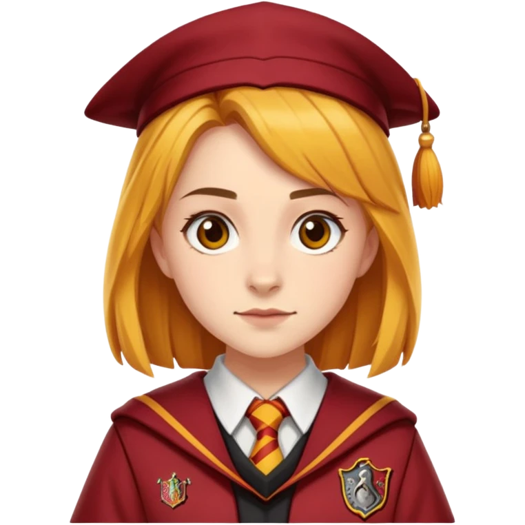 Alicia Spinnet in harry potter, wear hogwarts gryfindor uniform emoji