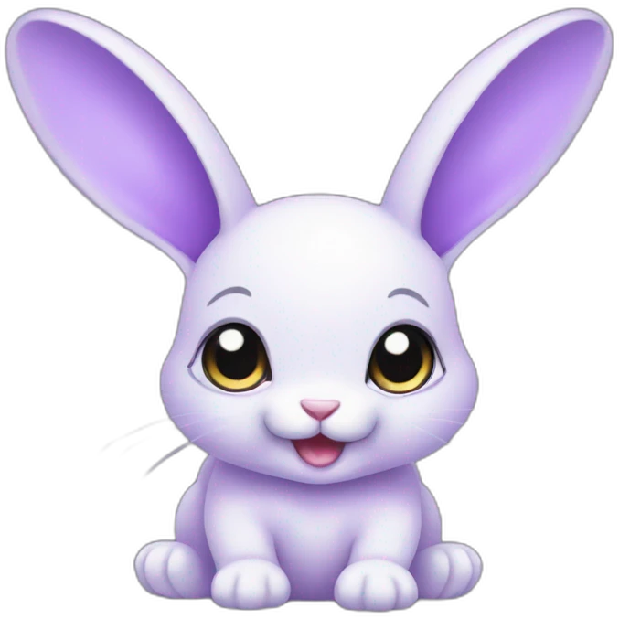violet color baby rabbit emoji
