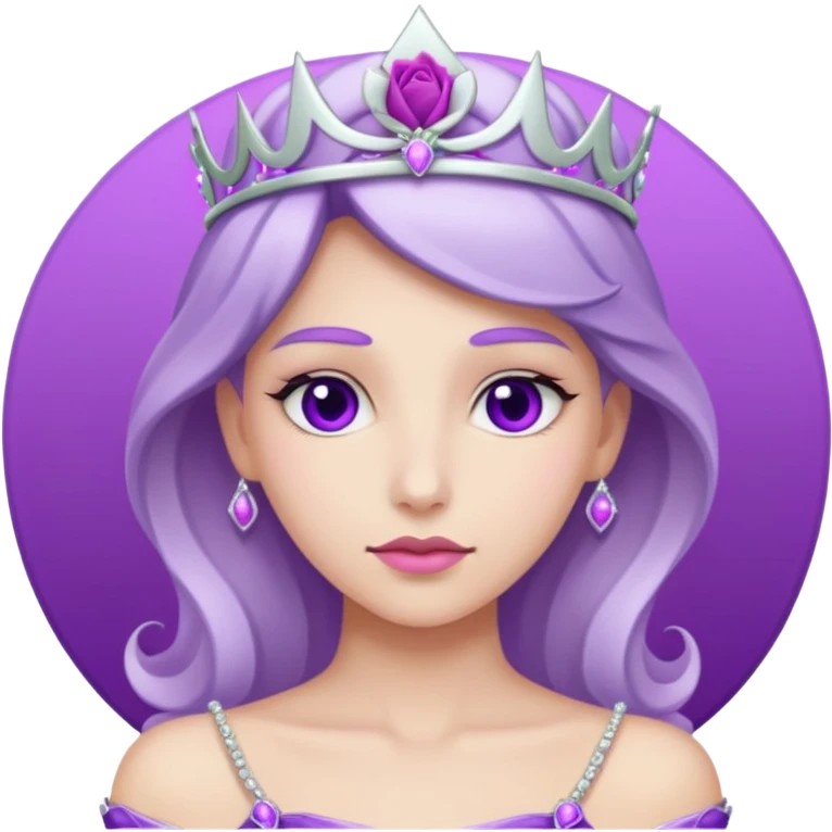 Purple shadow rose with silver tiara emoji
