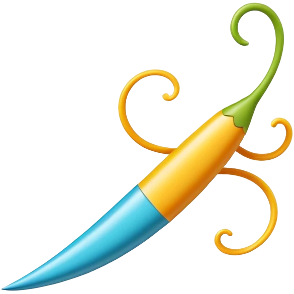 A whimsical, elongated creature darts across the page, its body resembling a playful squiggle  emoji