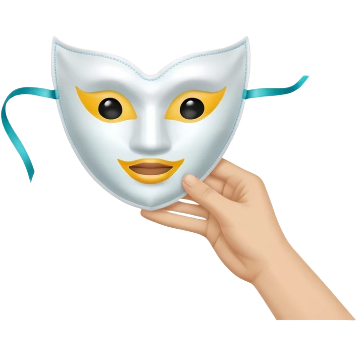mask sheet with hand emoji