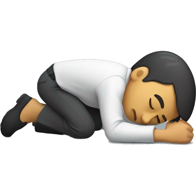 a exhausted man face down on the ground emoji