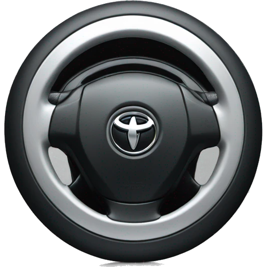 Black sterring wheel of toyota emoji