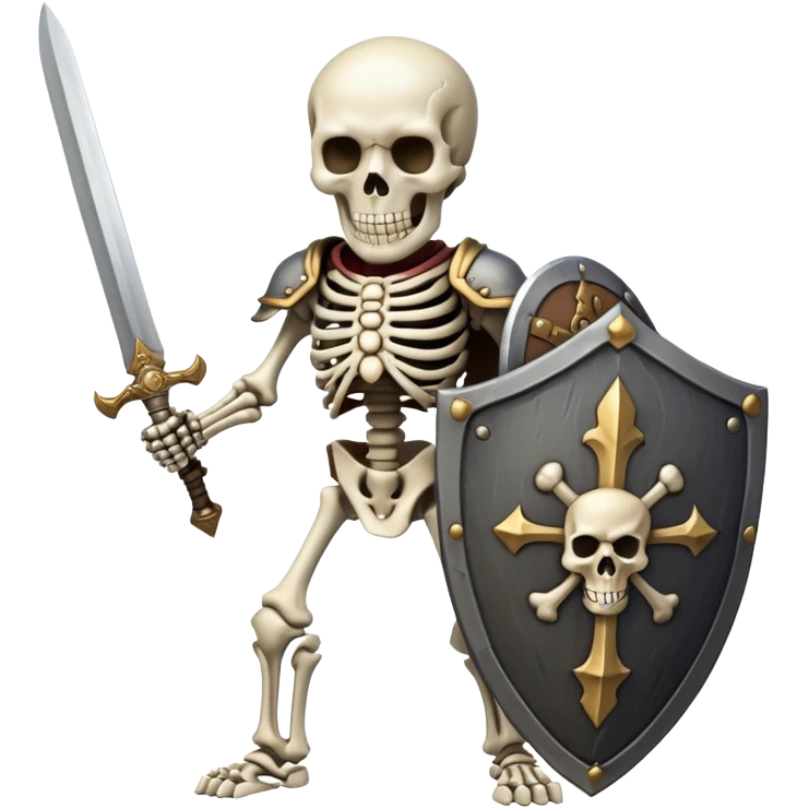 skeleton warrior with sword and shield emoji