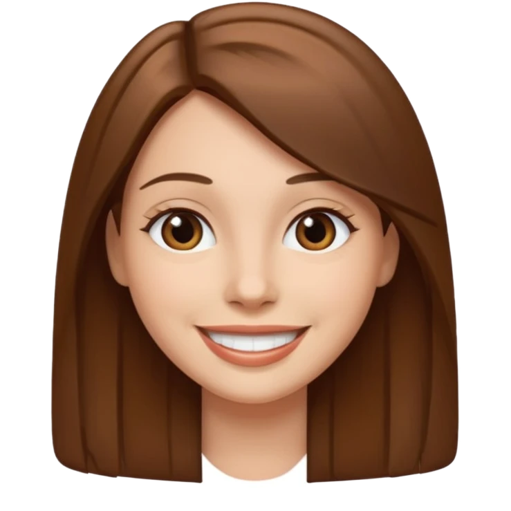 Woman with brown straight hair emoji
