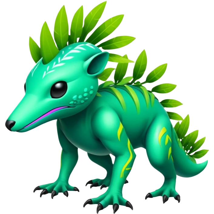 Tropical futuristic lush neon Fionbri-Vernid-creature (full body) emoji