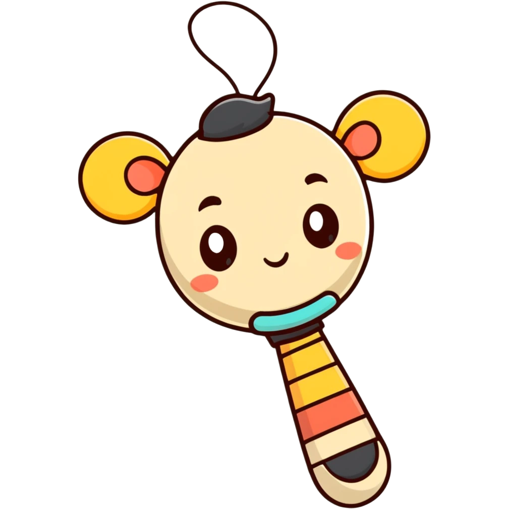 baby rattle with gradient and beige colors emoji