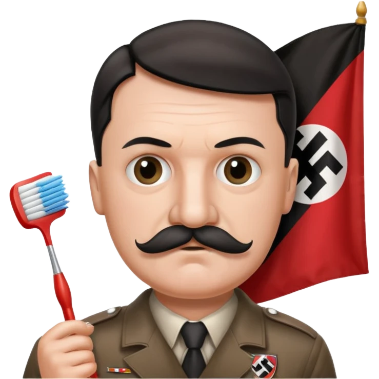 HITLER holding a nazi flag pls and pls turn his BEARD into a toothbrush mustache emoji