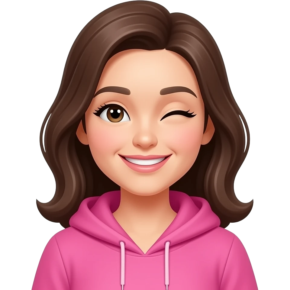 pink, happy, wink emoji