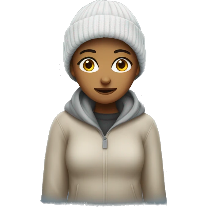 Cold girl in toque eye roll emoji