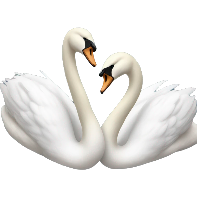 2 swans that make a heart emoji