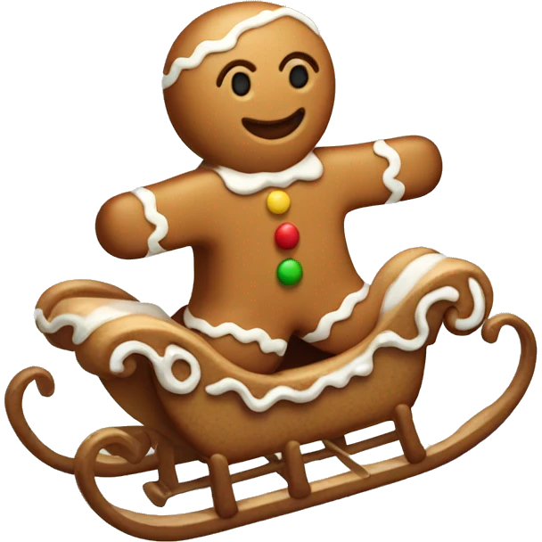 Gingerbread man on a sleight  emoji