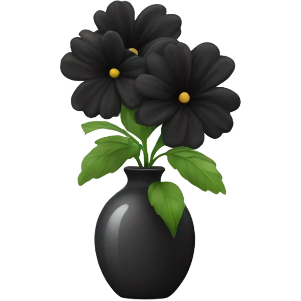 Black flower arrangement in vase emoji