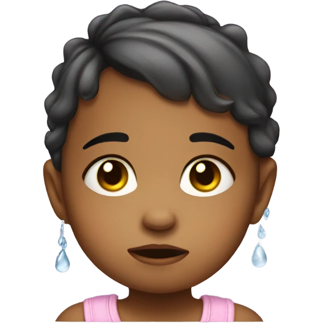crying with tears baby girl emoji