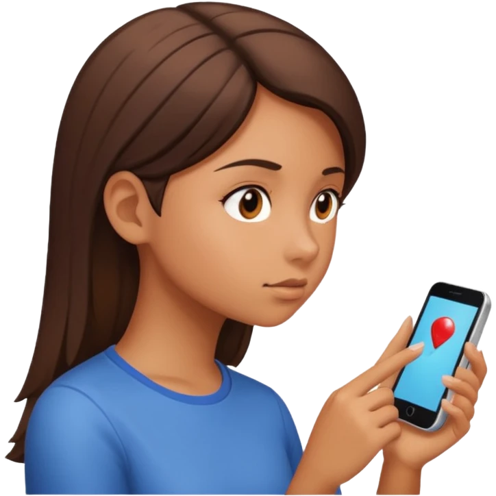 Girl Concentration / Focus Game,side view. emoji