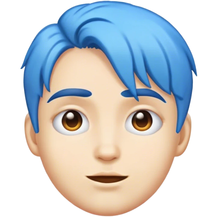 A real person face emoji and hair is a blue brain emoji
