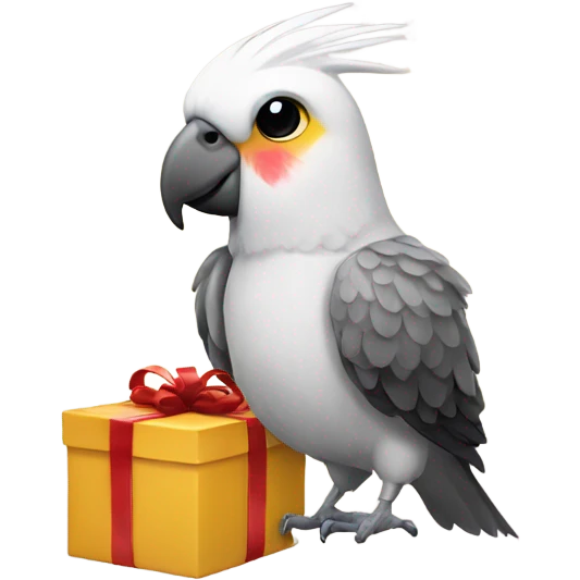 cockatiel holding gift emoji