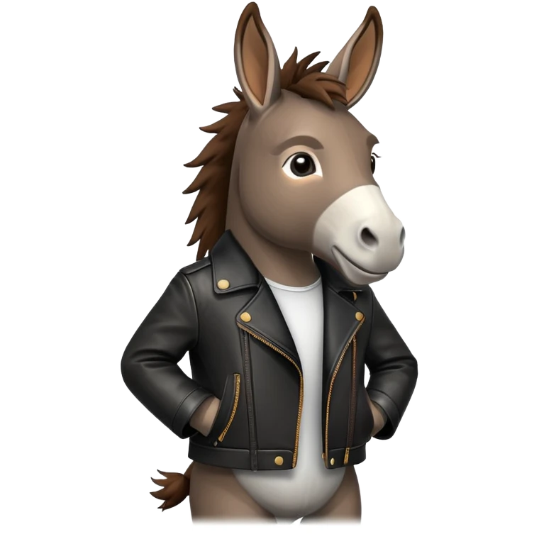 Donkey wearing a leather jacket emoji