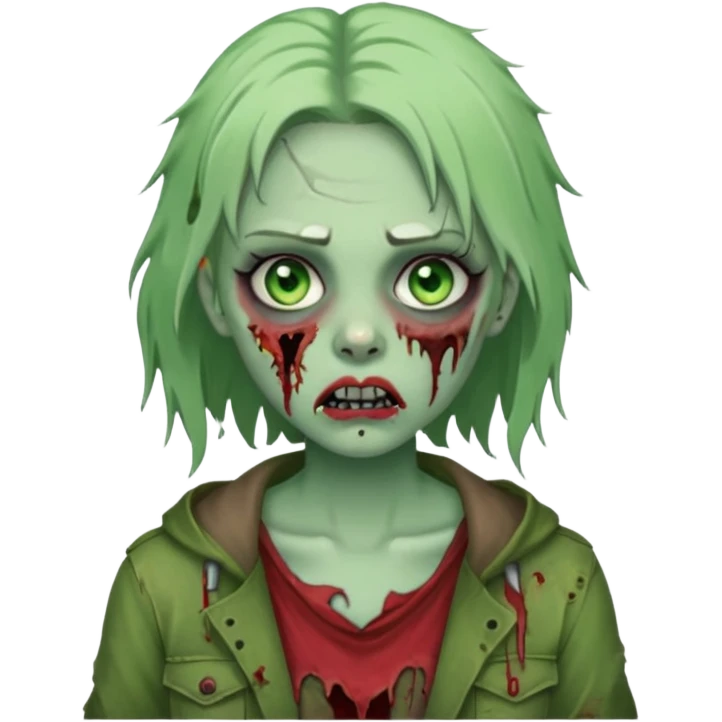 Zombie girl with a septum piercing emoji