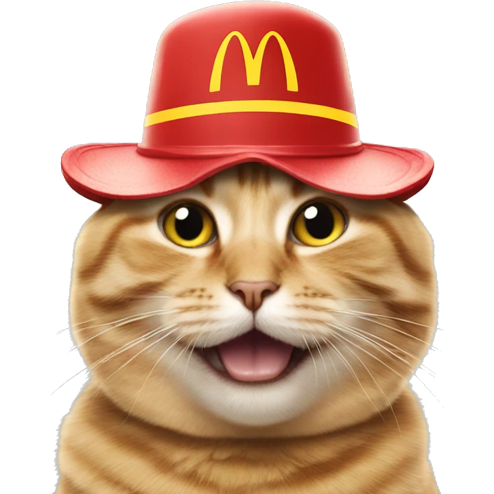cat with mcdonalds hat emoji