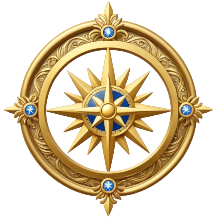 ornate compass rose badge. emoji