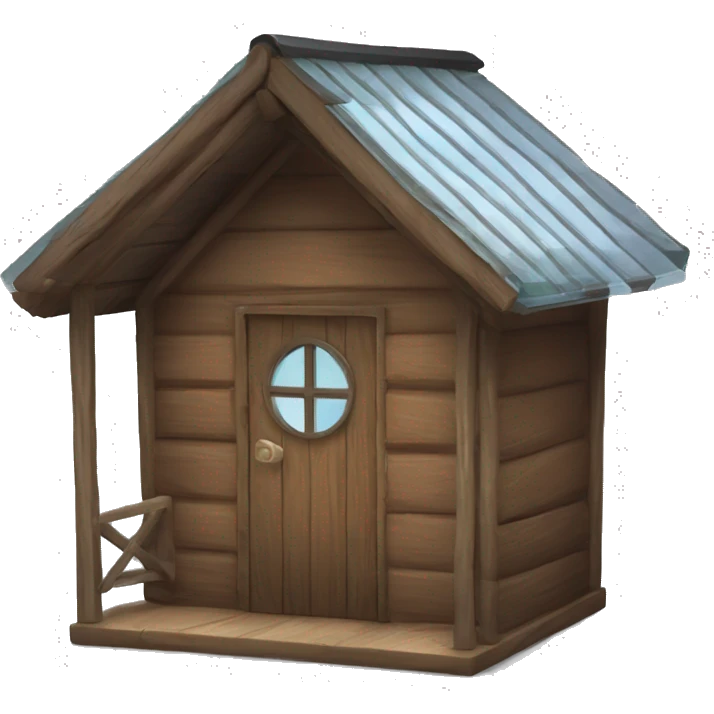 Wooden hut with glass roof emoji