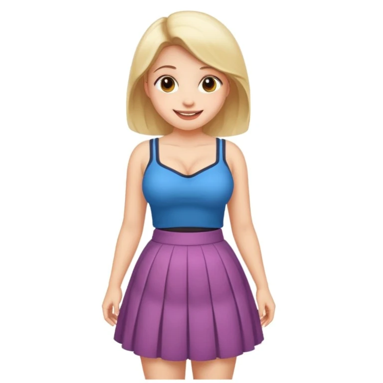 Girl in skirt with big breasts  emoji